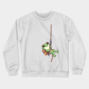 Cute frog Abseiling Crewneck Sweatshirt